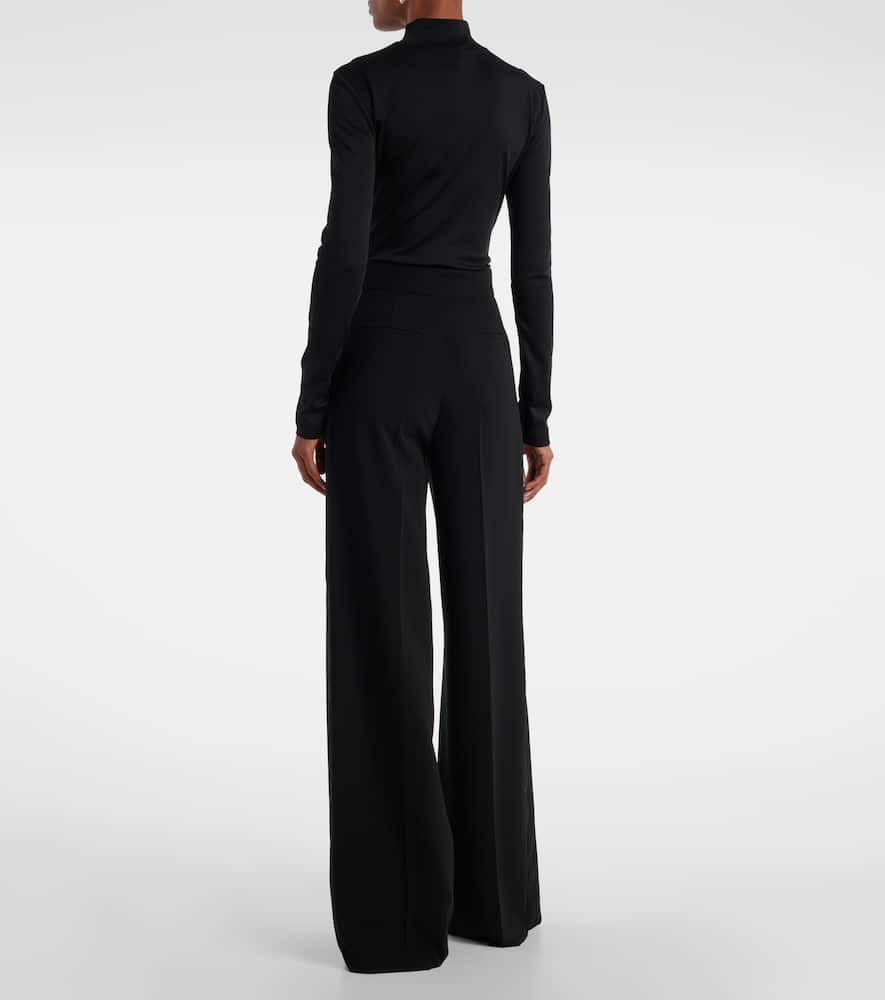 Max Mara High-rise Cady Wide-leg Pants In Black