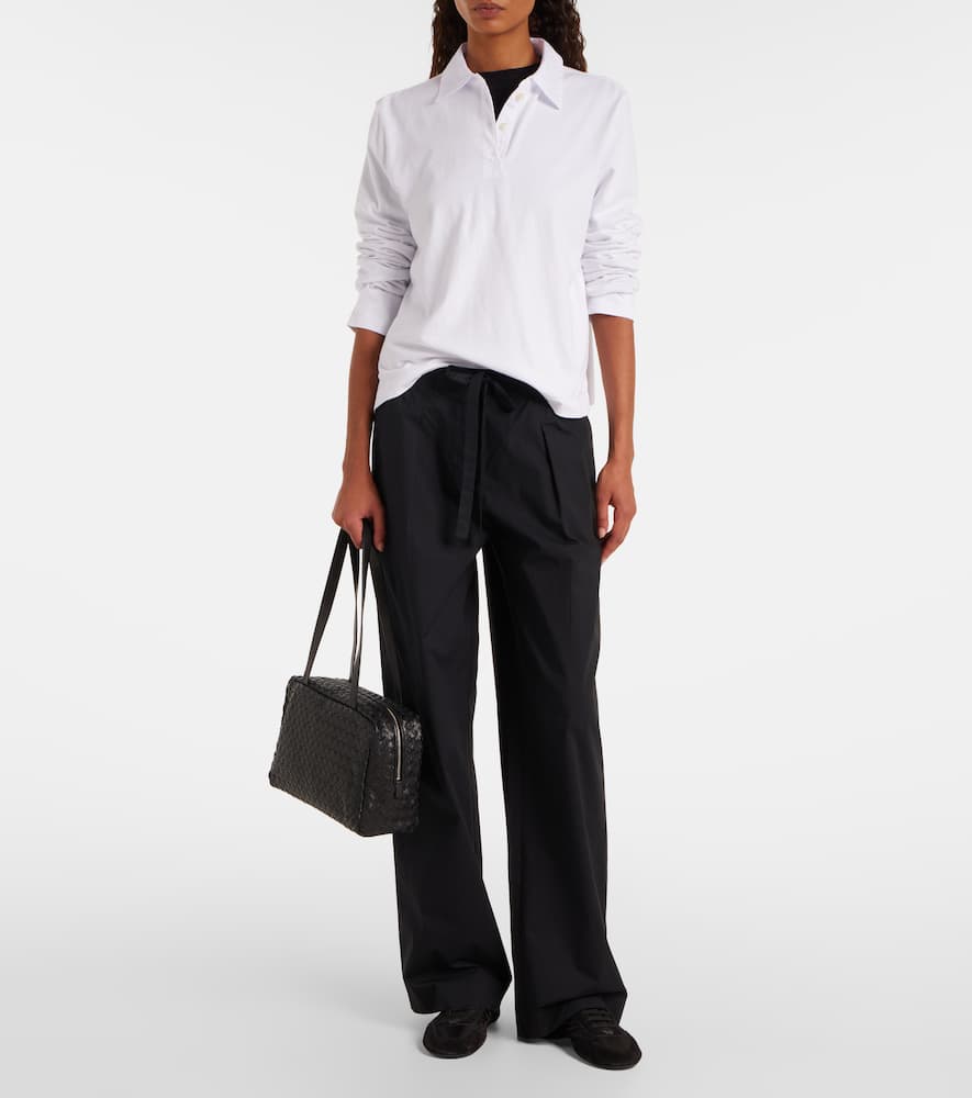 Leset Margo Cotton Jersey Polo Sweater In White