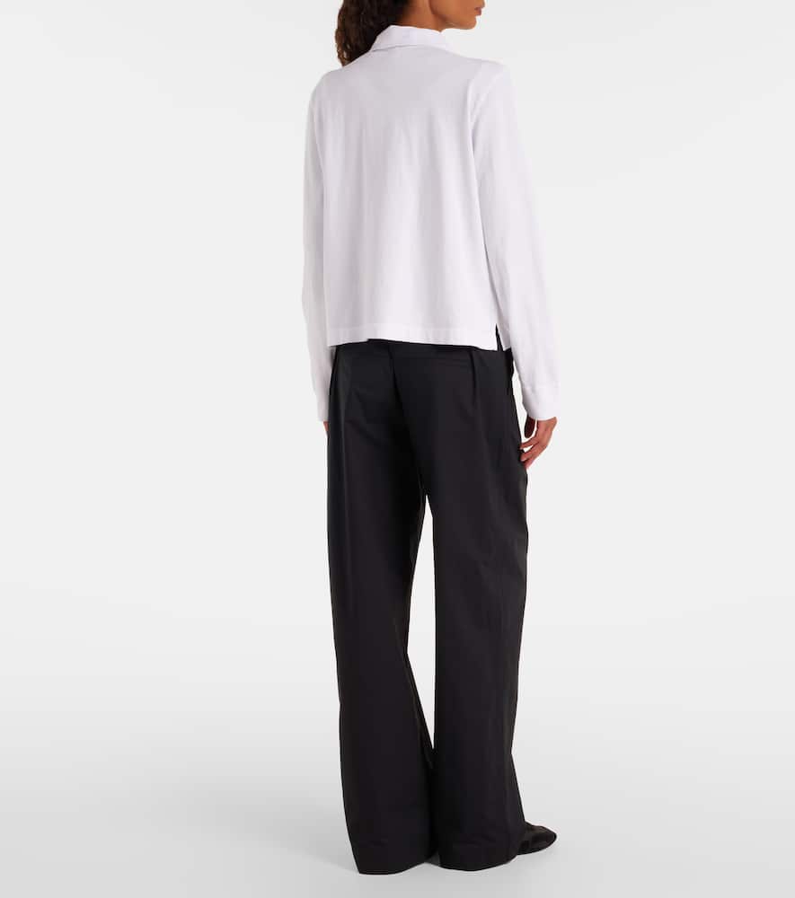 Leset Margo Cotton Jersey Polo Sweater In White