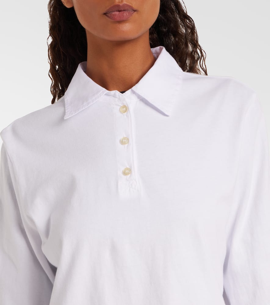 Leset Margo Cotton Jersey Polo Sweater In White