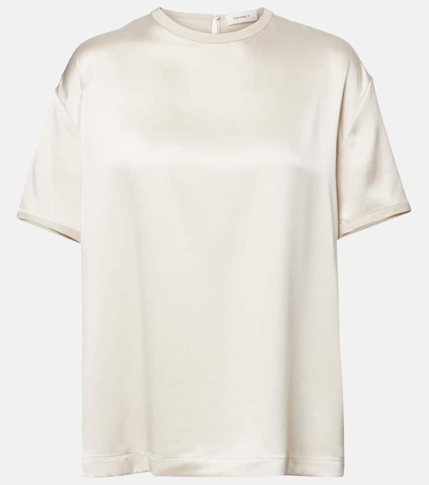 Lisa Yang Silk Satin T-shirt In White