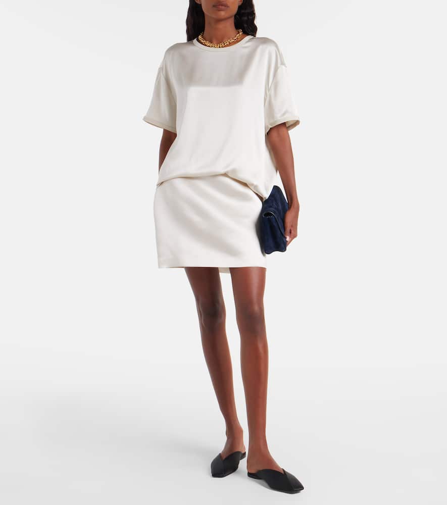 Lisa Yang Silk Satin T-shirt In White