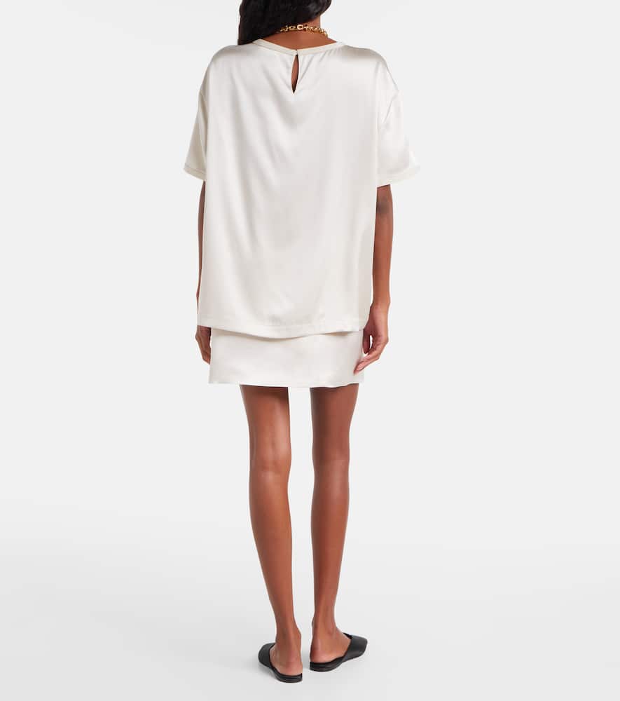 Lisa Yang Silk Satin T-shirt In White