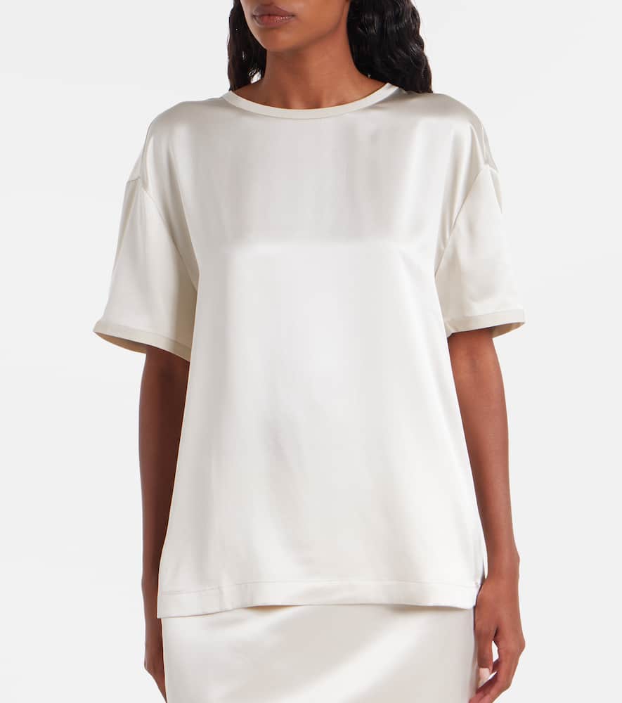 Lisa Yang Silk Satin T-shirt In White