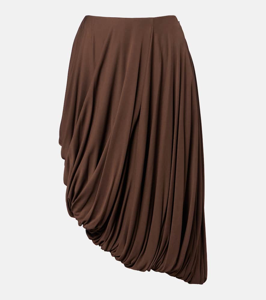 Loewe Draped Midi Skirt In Brown