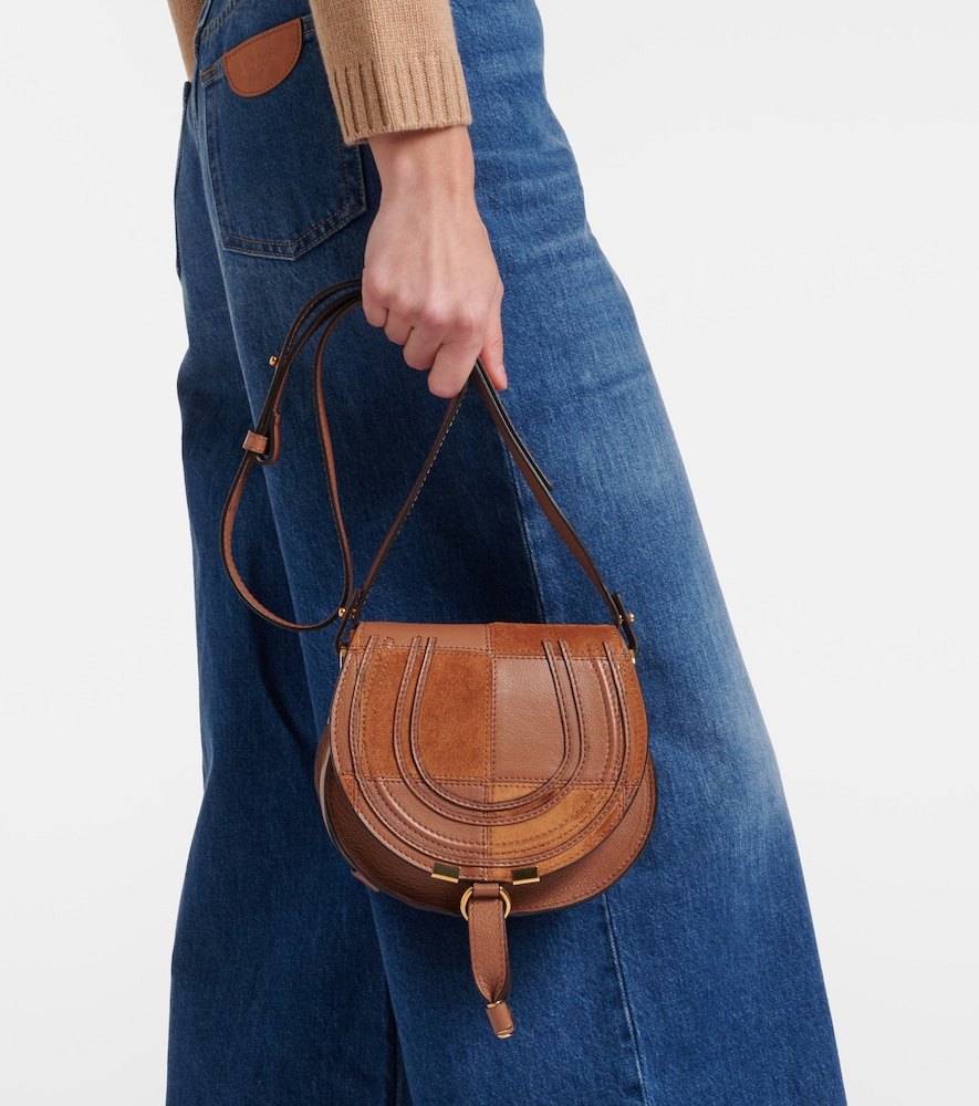 Chloé Marcie Small leather and suede crossbody bag