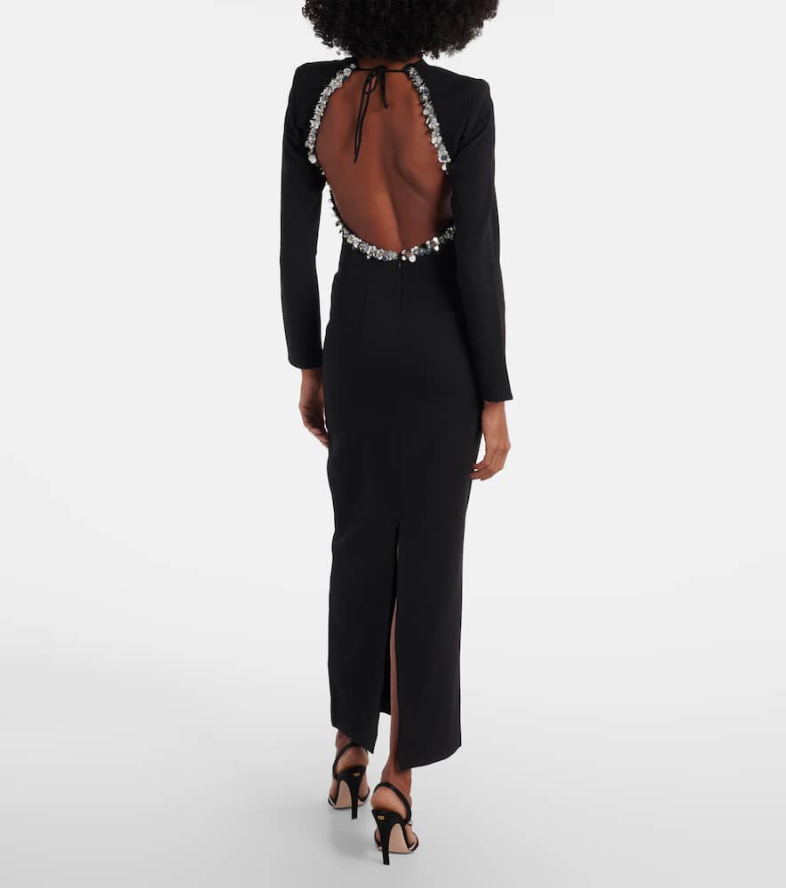 Rotate Birger Christensen Open-back Maxi Dress In Black