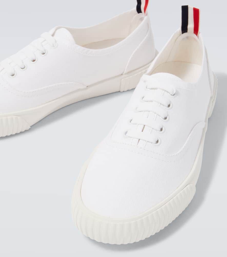 Thom Browne Heritage Canvas Sneakers In White