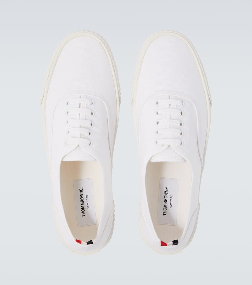 Thom Browne Heritage Canvas Sneakers In White