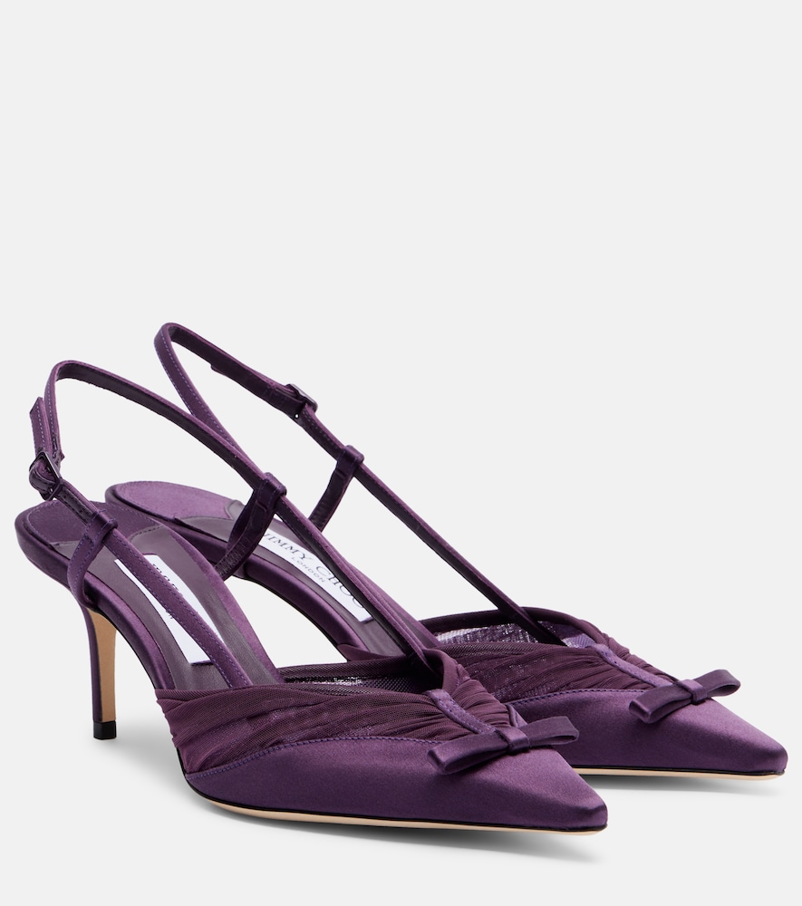 Jimmy Choo Afia 65 satin slingback pumps