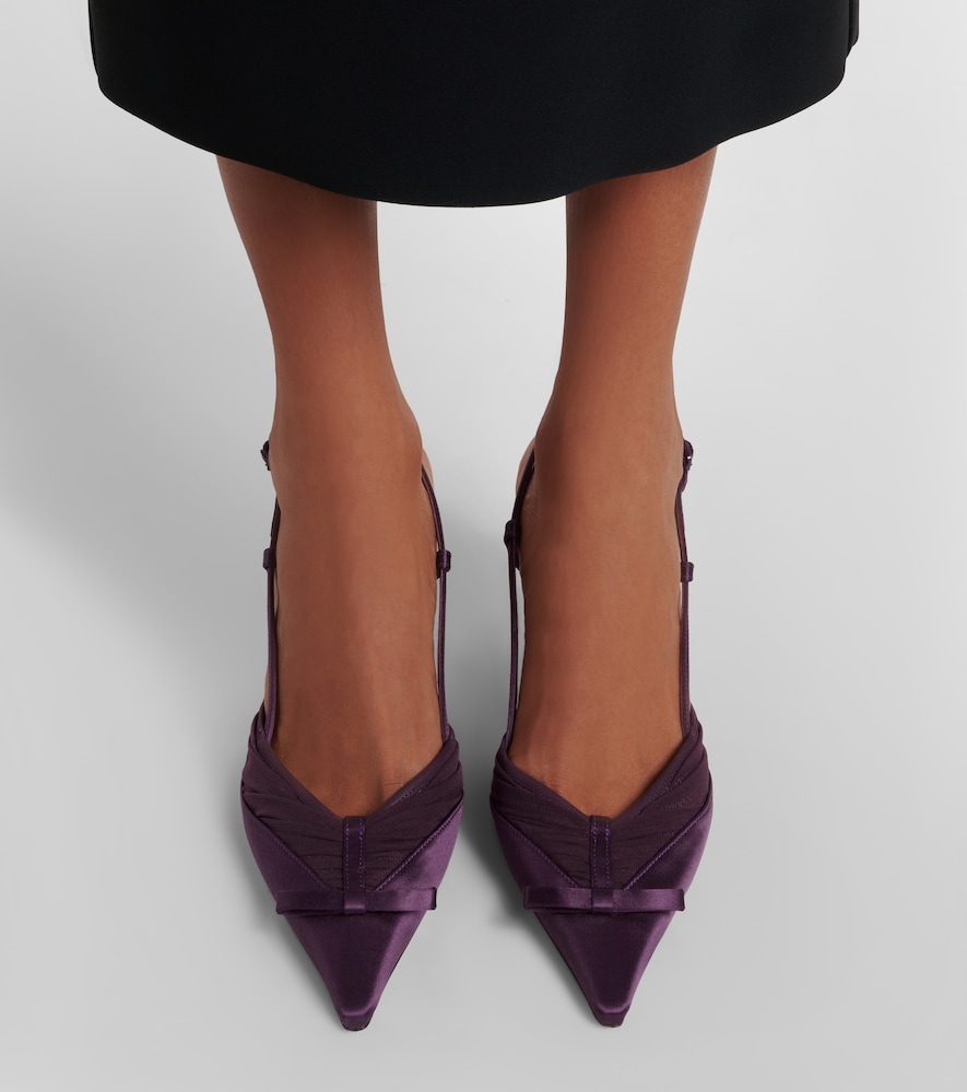Jimmy Choo Afia 65 satin slingback pumps