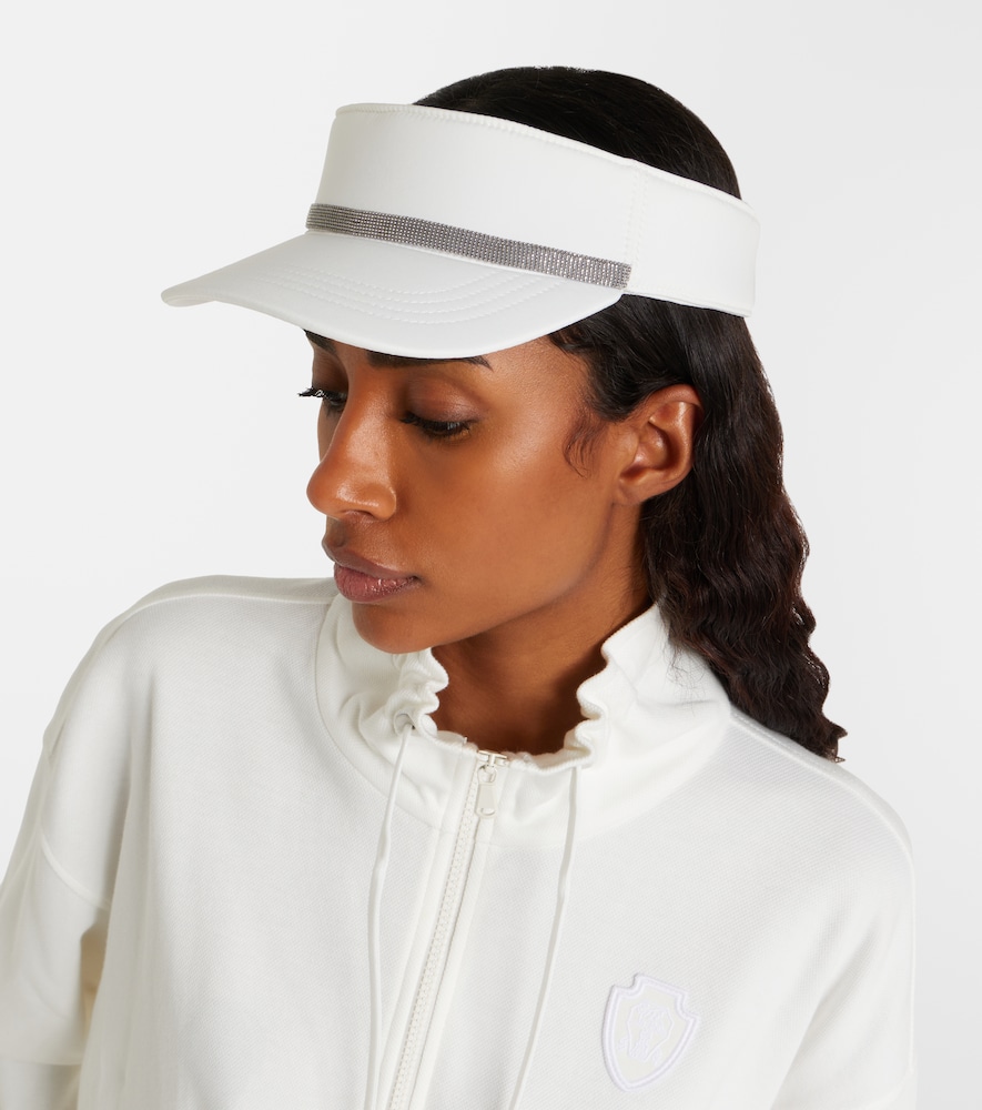 Brunello Cucinelli Monili leather-trimmed visor