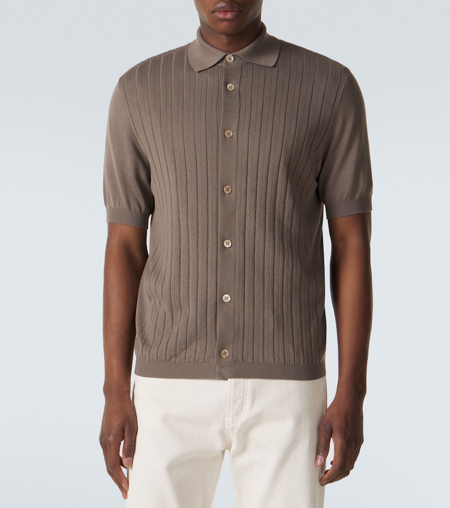 Ribbed-Knit Cotton Cardigan