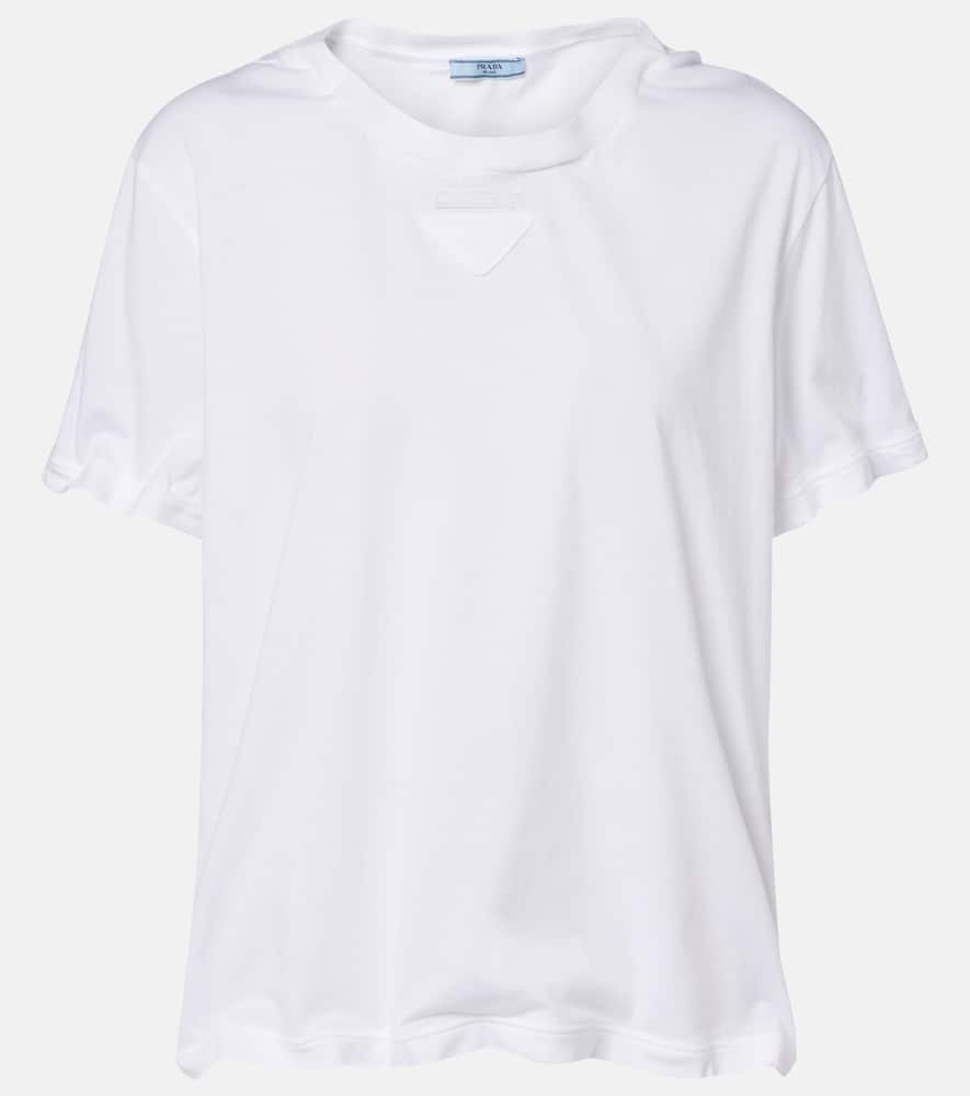 Prada Oversize Crew Neck T-shirt In White