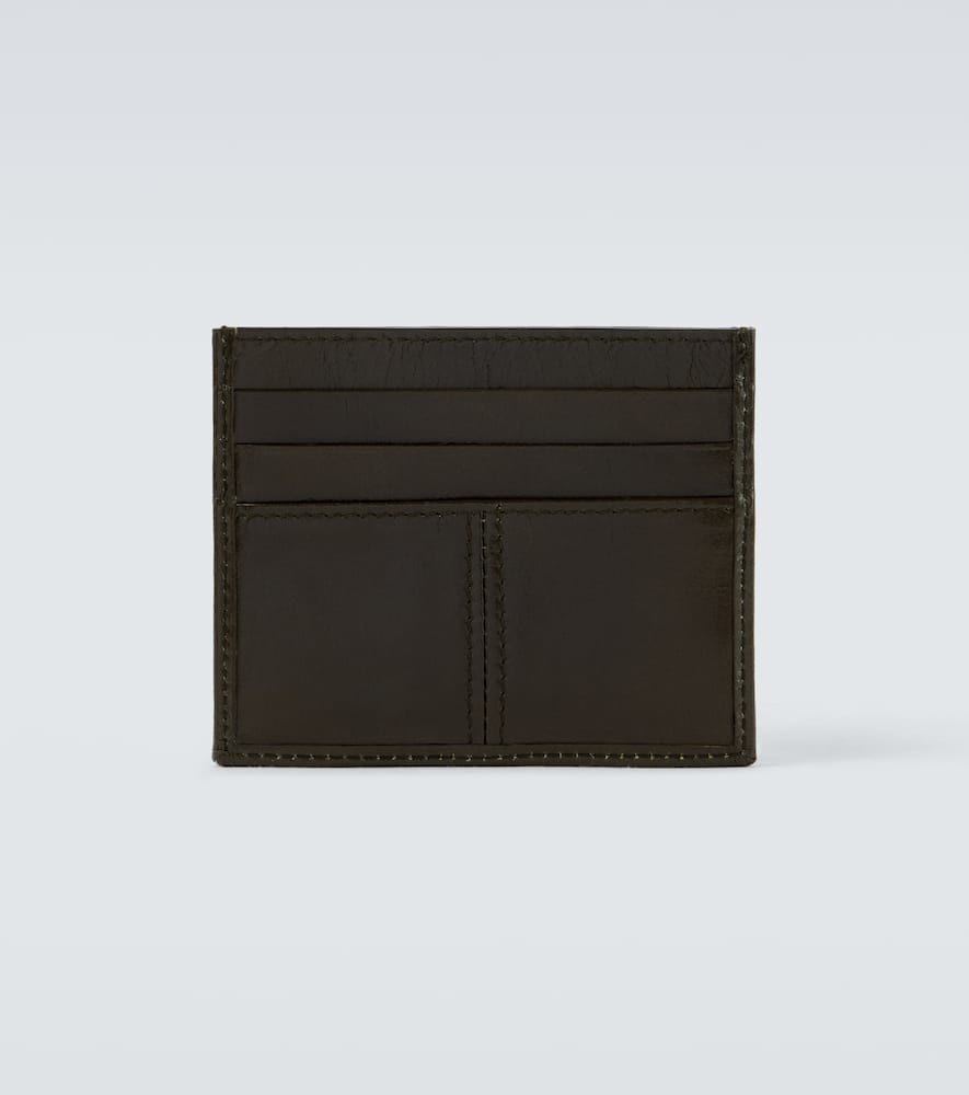 Prada Leather Card Holder In Brown