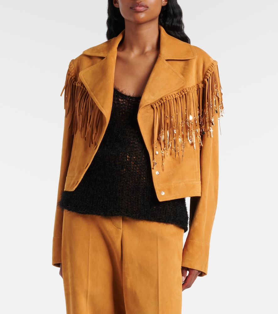 Gabriela Hearst Azra embellished fringed suede jacket