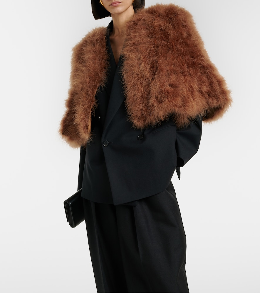 Yves Salomon Cropped feather jacket