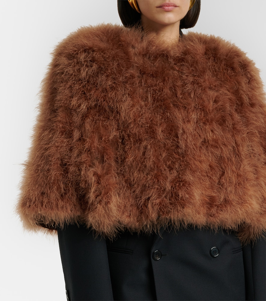  Yves Salomon Yves Salomon Cropped-jacke Mit Federn 