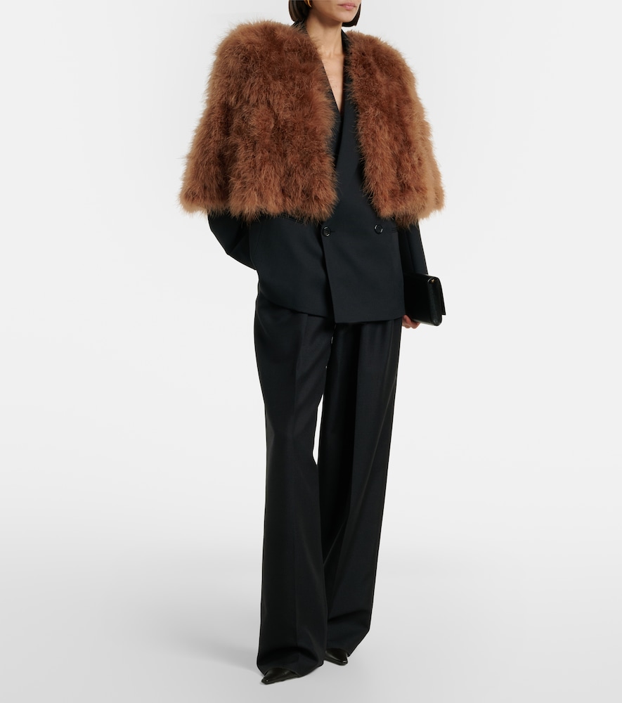  Yves Salomon Yves Salomon Cropped-jacke Mit Federn 