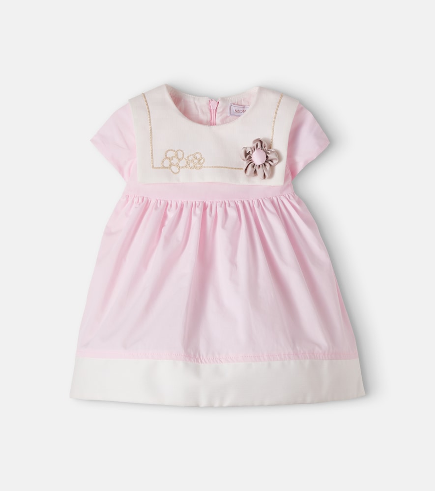 Monnalisa Pink Baby Floral-Applique Cotton Poplin Dress M Size 9 - Mytheresa