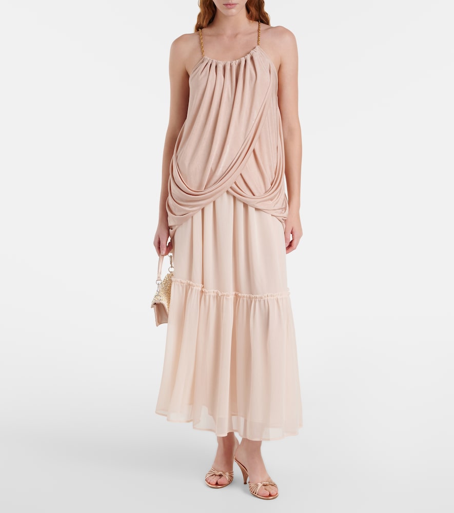 Xu Zhi Gathered chiffon maxi skirt