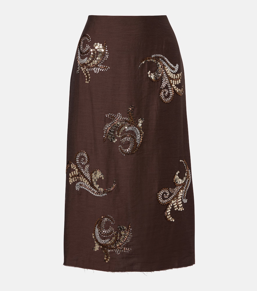 Xu Zhi Sequined midi skirt
