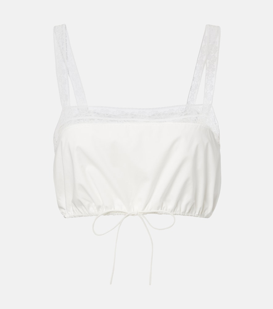 Faithfull Renee Lace-trimmed Cotton Crop Top In White