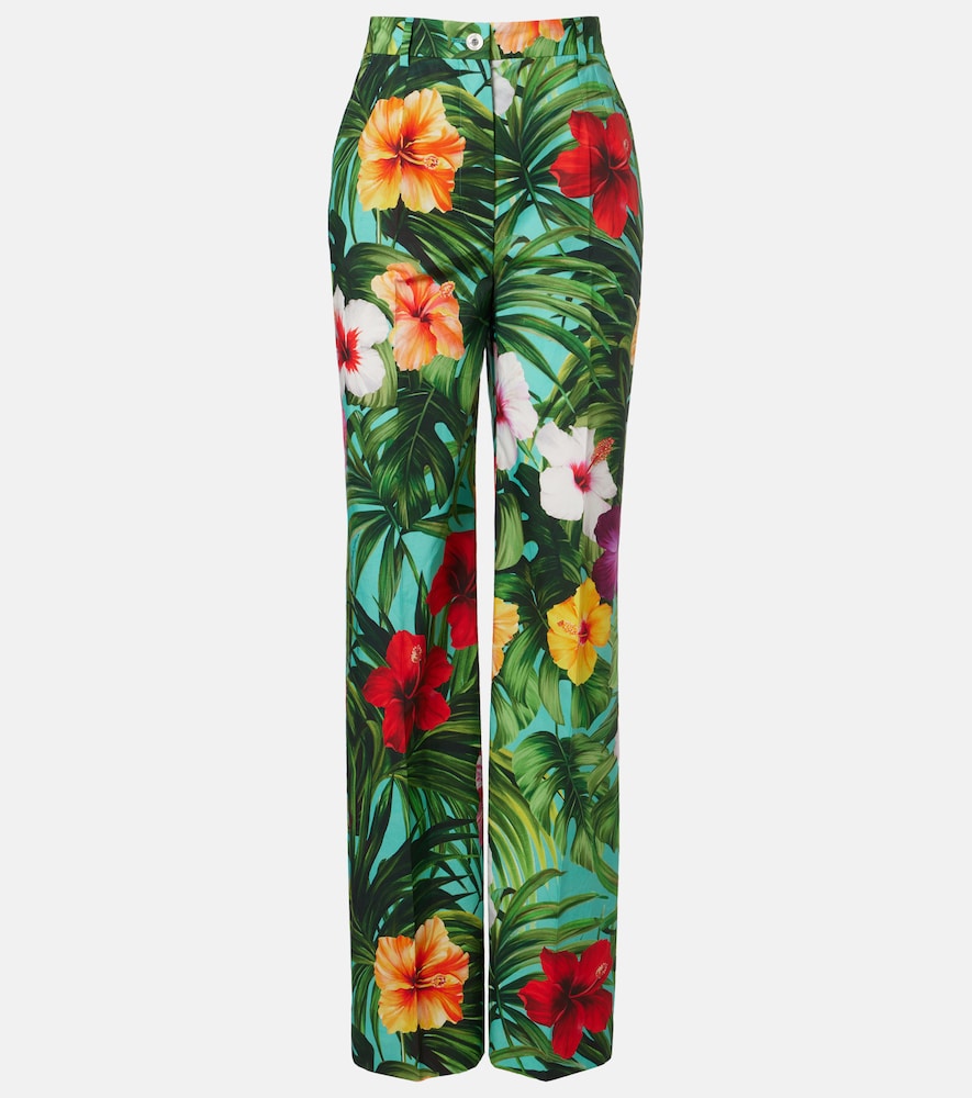 Dolce & Gabbana Floral cotton wide-leg pants
