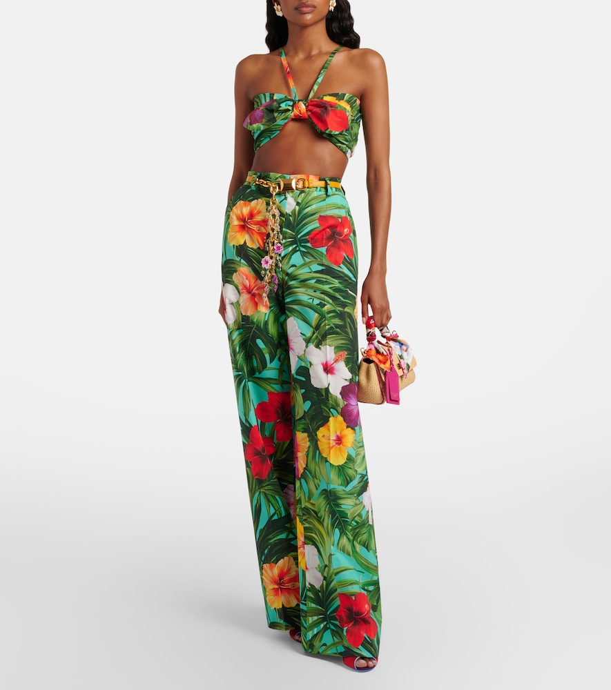 Dolce & Gabbana Floral cotton wide-leg pants