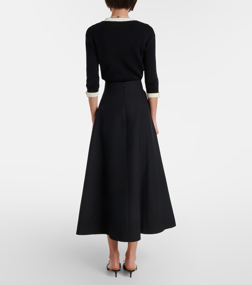  Valentino Valentino Vgold Crepe Couture Midi Skirt 