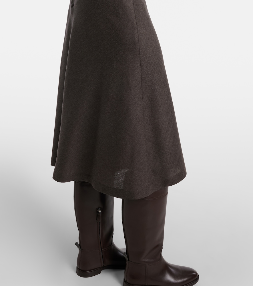  Brunello Cucinelli Brunello Cucinelli Draped Wool-blend Midi Dress 