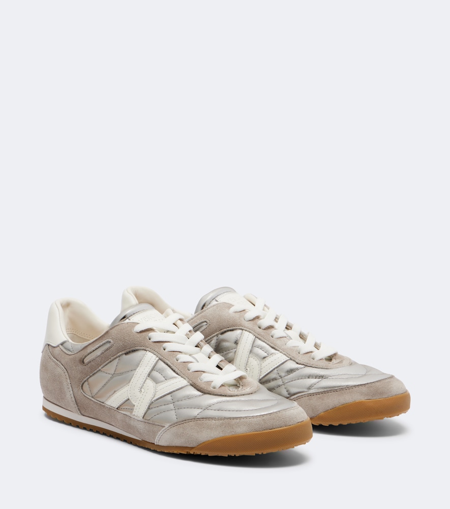 Sneakers aus Leder mit Veloursleder