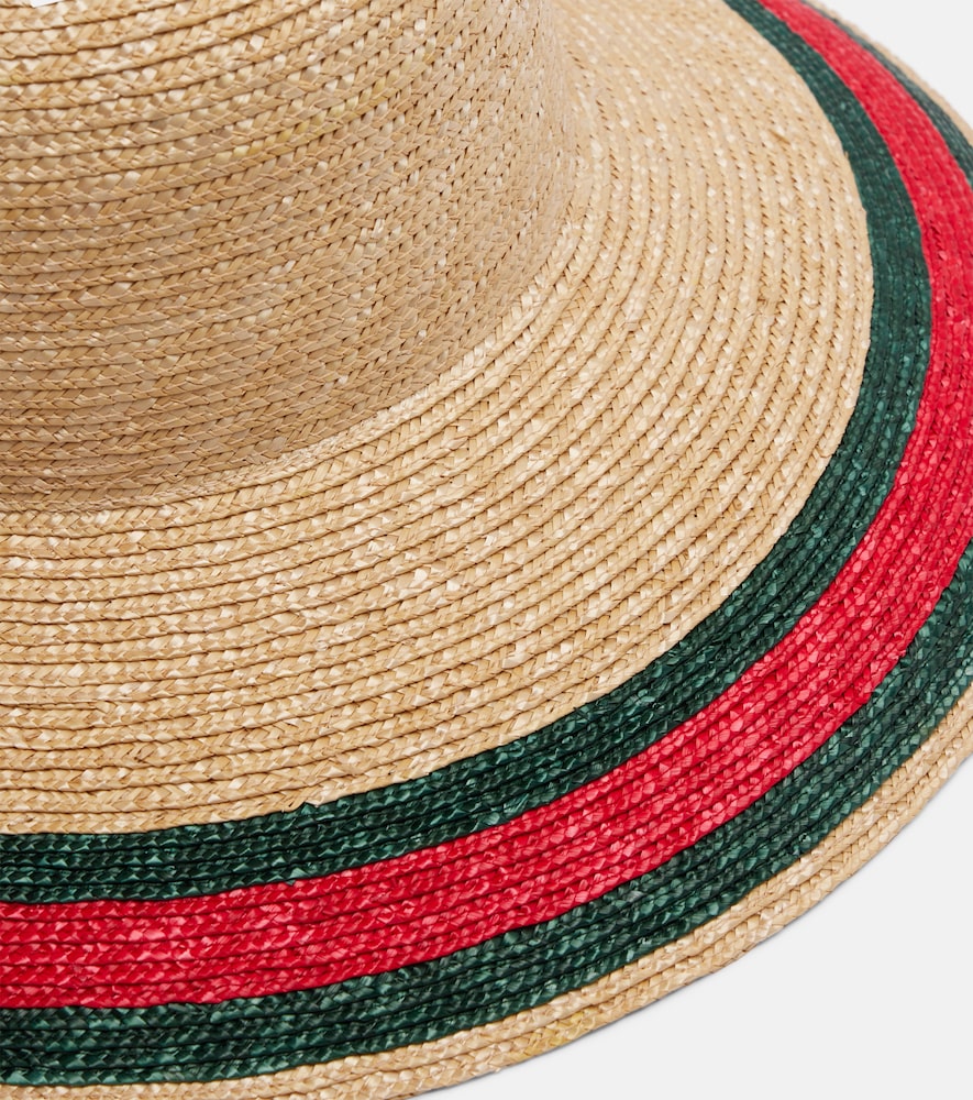  Gucci Gucci Web Stripe Woven Sun Hat 