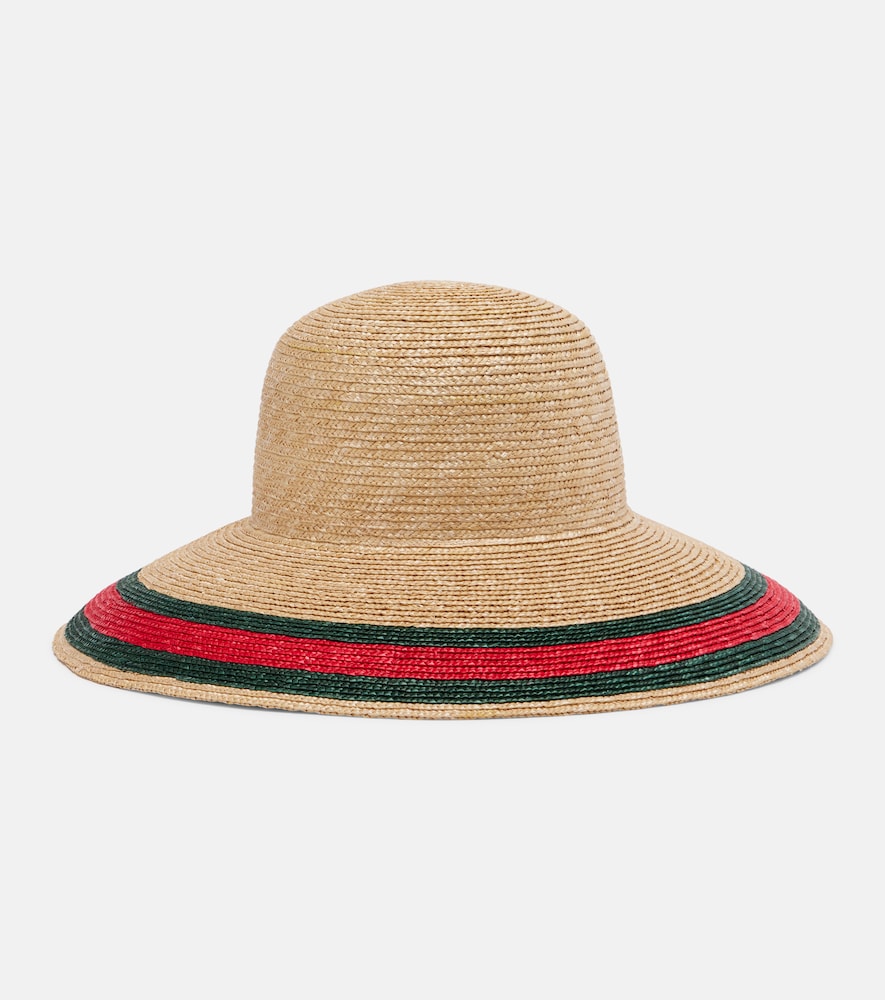  Gucci Gucci Web Stripe Woven Sun Hat 