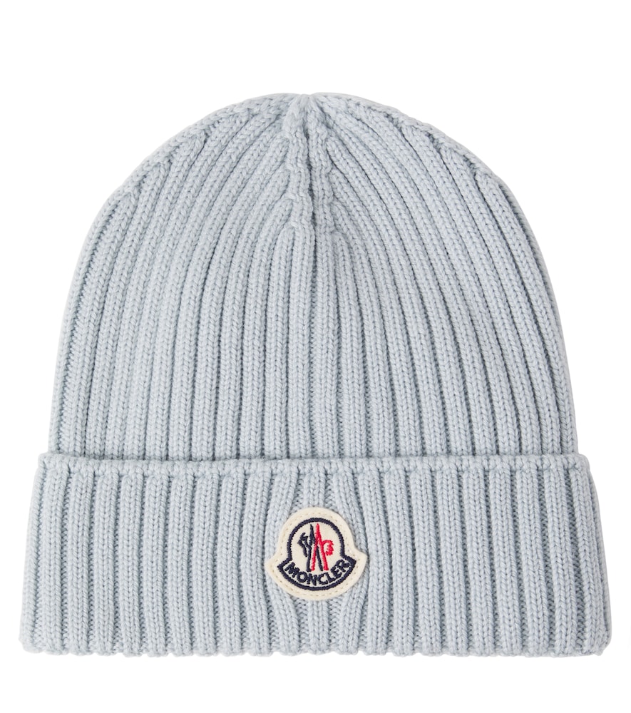 Moncler Enfant Blue Logo Virgin Wool Beanie - Mytheresa