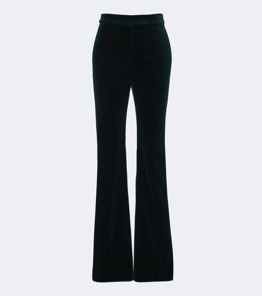 Gerade Hose Elegante aus Baumwollsamt mit Satin