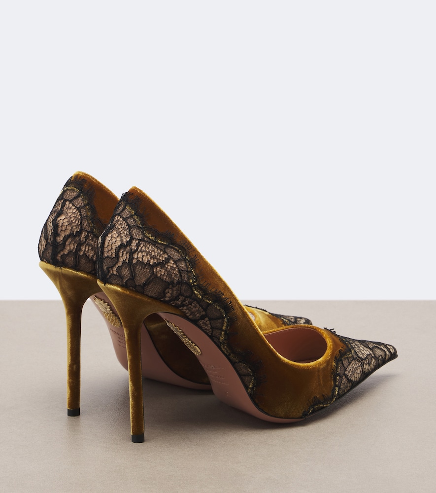 Meadow Lace-Trimmed Velvet Pumps