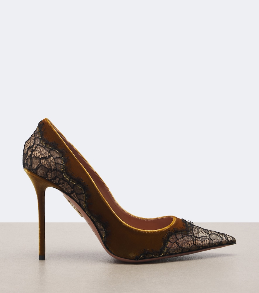 Meadow Lace-Trimmed Velvet Pumps