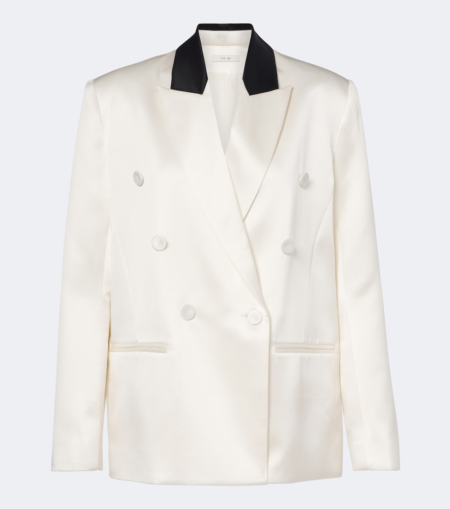 Blazer in raso di seta doppiopetto
