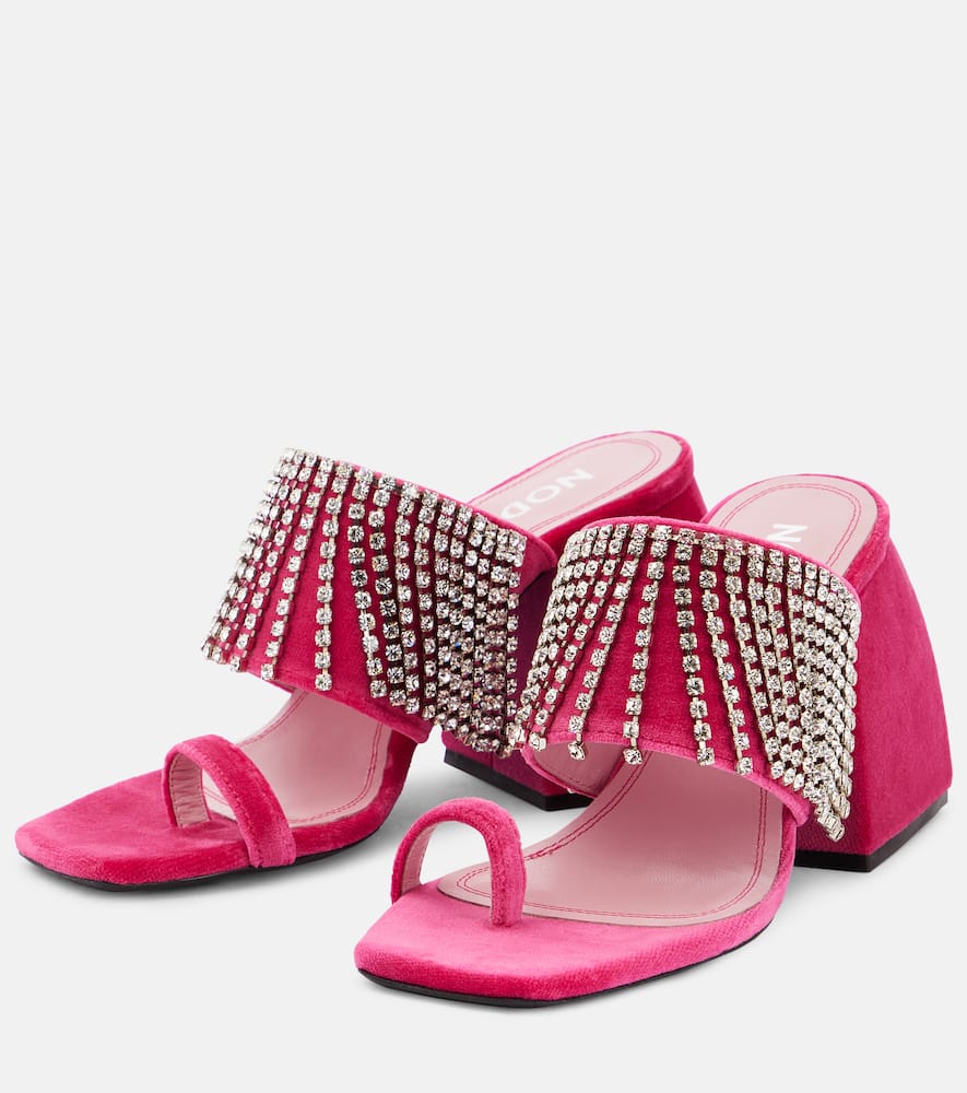 Shop Nodaleto Bulla Preston Leather Sandals In Pink Basooka Velvet