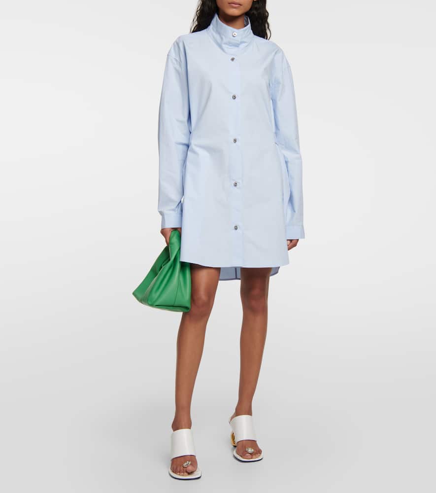 Jw Anderson Cotton Poplin Minidress In Blue