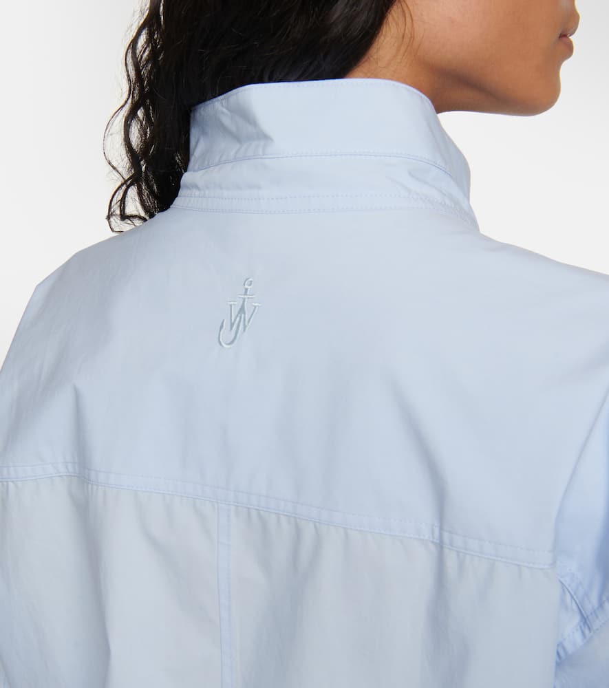 Jw Anderson Cotton Poplin Minidress In Blue