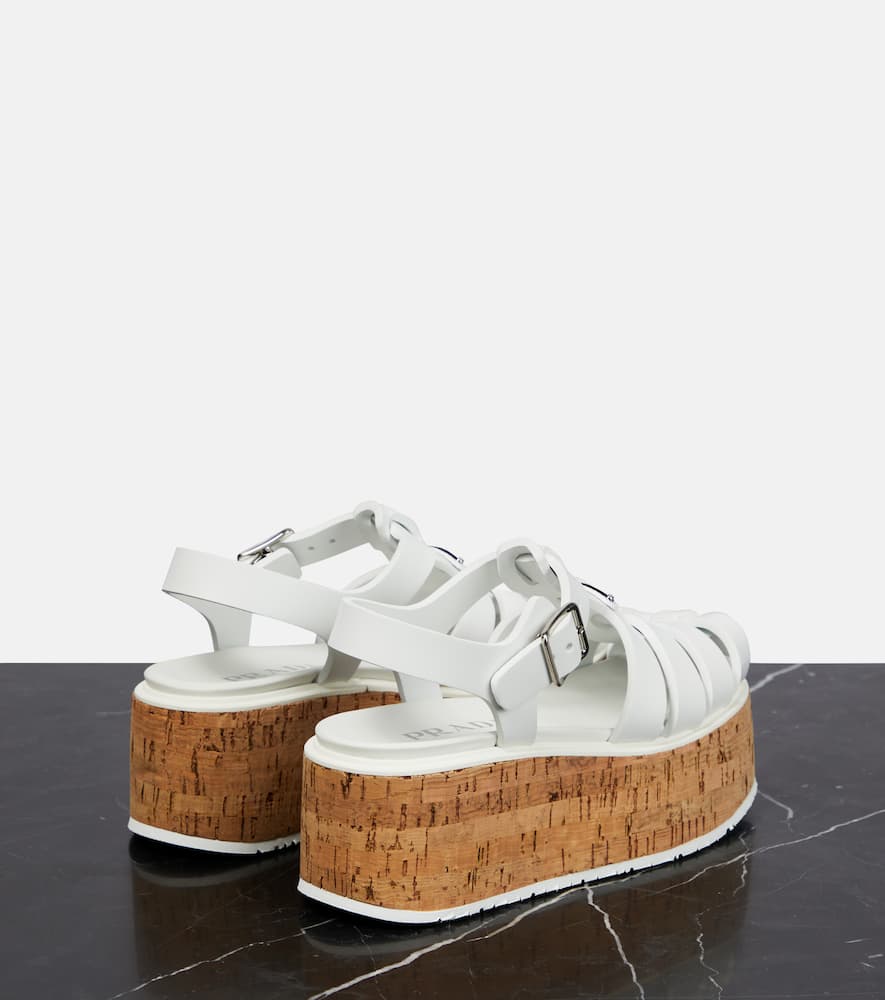 Prada Plateausandalen In White