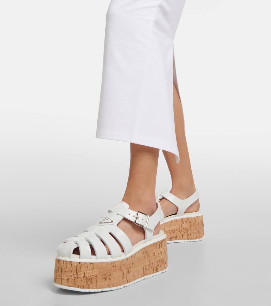 Prada Plateausandalen In White