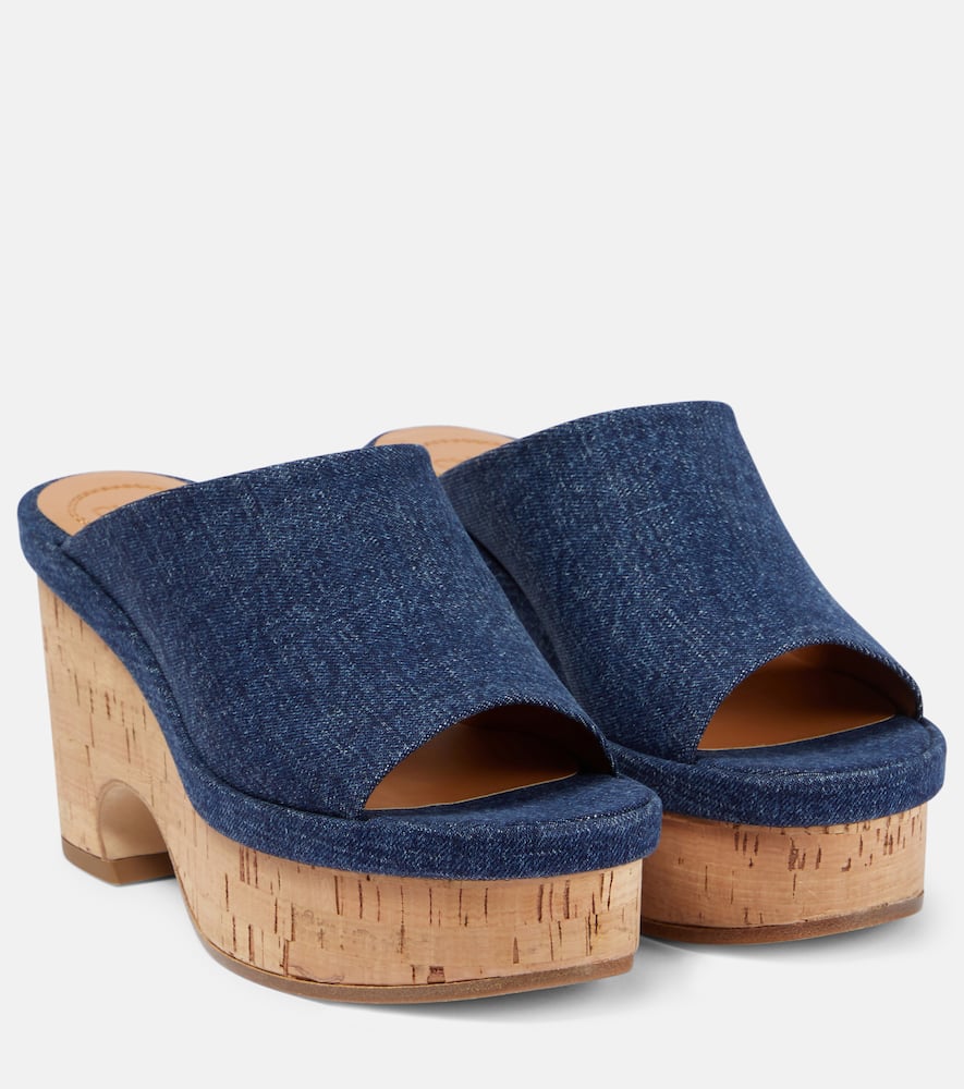 Chloé Oli denim platform mules