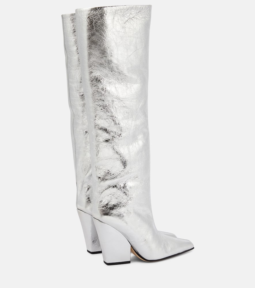 Paris Texas Silver Jane 100mm Metallic Boots In Silver