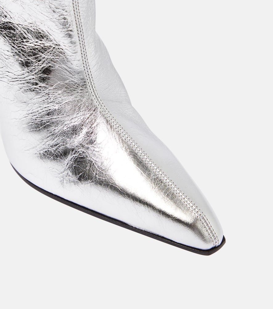 Paris Texas Silver Jane 100mm Metallic Boots In Silver