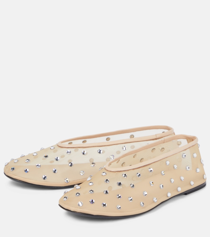 Marcy Crystal-Embellished Ballet Flats