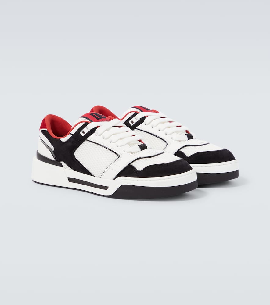 Shop Dolce & Gabbana Roma Leather-trimmed Sneakers In White