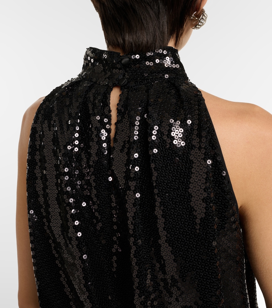  Diane Von Furstenberg Diane Von Furstenberg Dove Sequined Halterneck Top 